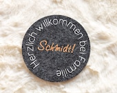 Filzuntersetzer mit Familiennamen - Personalisiertes Accessoire für dein Zuhause