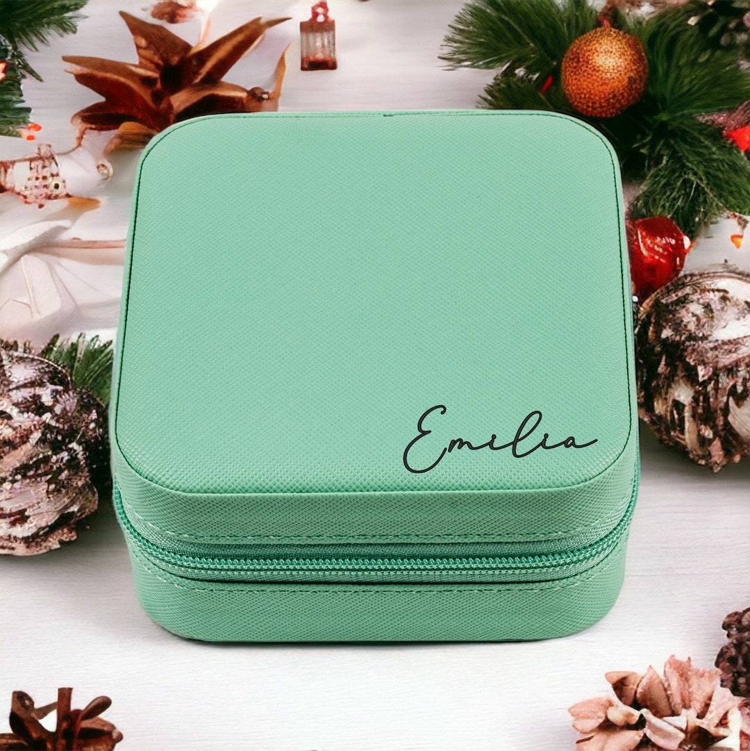 Personalized Jewelry Box in Mint Green Jewelry Box Jewelry Case Small