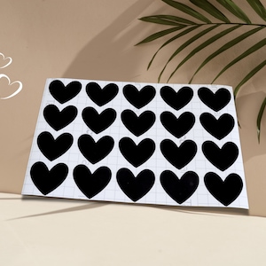 Herz Aufkleber - 20 Vinylfolie Sticker für DIY Projekte und Dekoration | Romantische Deko