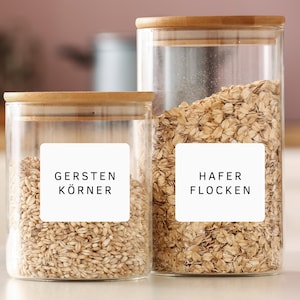Personalisierte Etiketten für Vorratsgläser