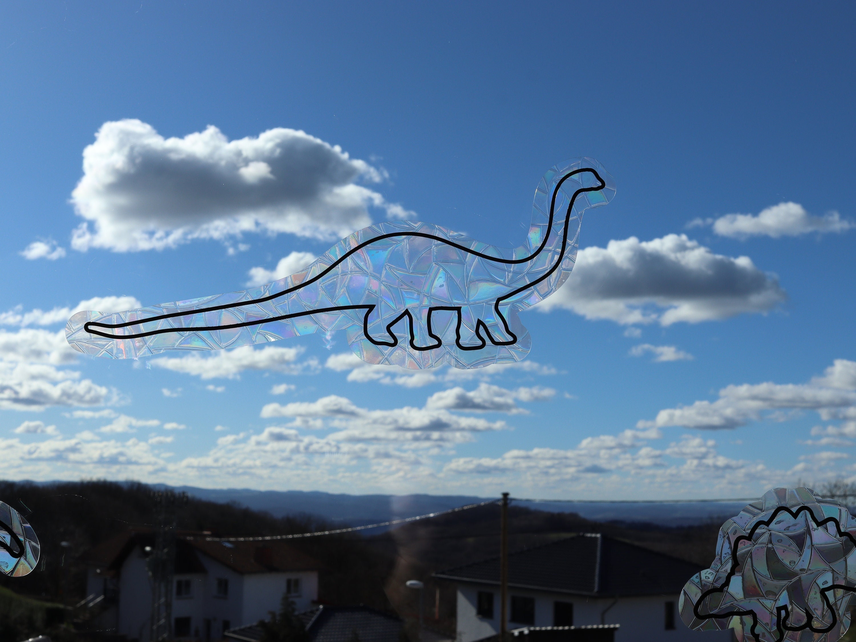 Bonita Pegatina De Cristal Con Forma De Dinosaurio Para Habi