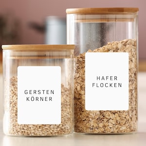 Personalisierte Etiketten für Vorratsgläser