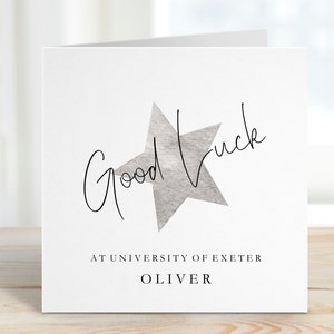 Huxters Glückwunschkarte „Good Luck At University“ – 14,8 Cm, Mit Umschlag, Für Absolventen & Studienanfänger