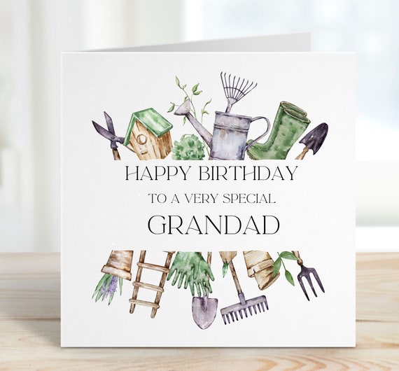 Happy Birthday Dad Grandad, Gardening Birthday Card, Birthday Card for Gardener, Gift for Dad Grandad