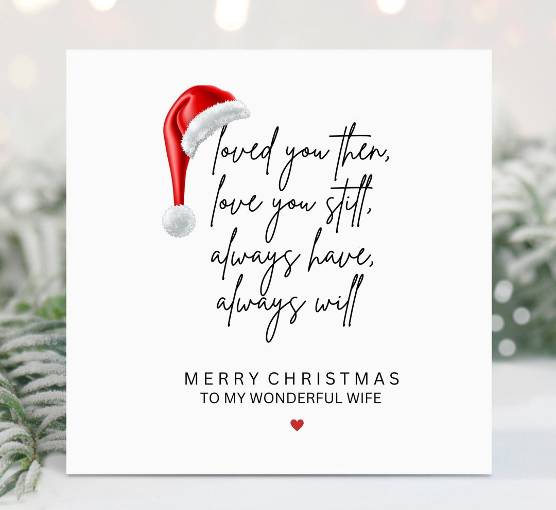 Personalised Wife Christmas Card, Romantic Love Poem Christmas Card