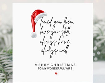 Personalised Wife Christmas Card, Romantic Love Poem Christmas Card, Wife at Christmas