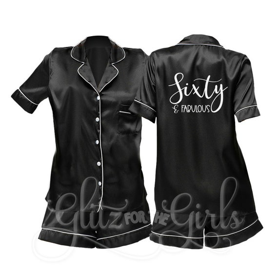Black silk pyjamas personalised hotsell