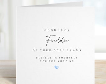 Good Luck in Your A Level Exams Personalised Card, Simple Good Luck ...