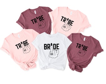 Bride and Tribe T-Shirts, Wedding Ring Shirts, Bachelorette Party Tops, bride tribe, bridal party t-shirts, hen party gift, bride to be gift
