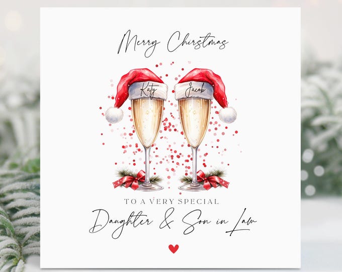 Personalised Christmas Handmade Card - Couples, Son Daughter Brother