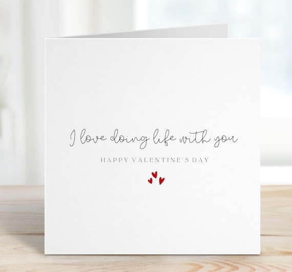 I Love Doing Life With You, Valentine's Card, Valentines, Boyfriend, Girlfriend, Husband Wife Valentine Card