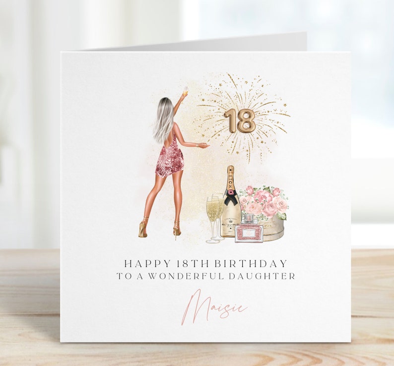Personalised 18th Birthday Card, Daughter Granddaughter Sister Niece Friend, Eighteenth Birthday, Gift for Her image 4