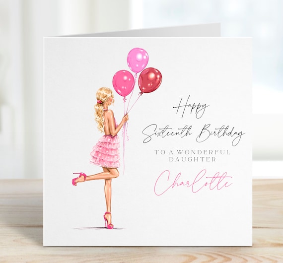 White Cotton Cards Geburtstagskarte „Sweet Sixteen“ – Handgefertigt, 22x22 Cm, Mit Strass & Glitzer, Inkl. Umschlag