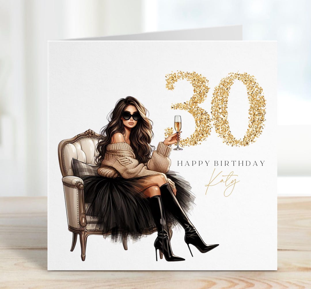 30th Birthday Card, Personalised 30th Birthday Card Girl, 30th Birthday