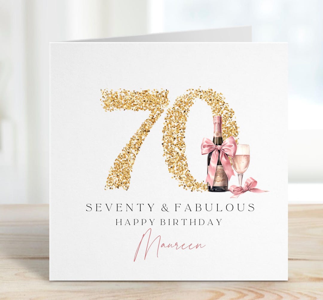 Personalised 70th Birthday Card for Friend, Seventy & Fabulous, Mum ...