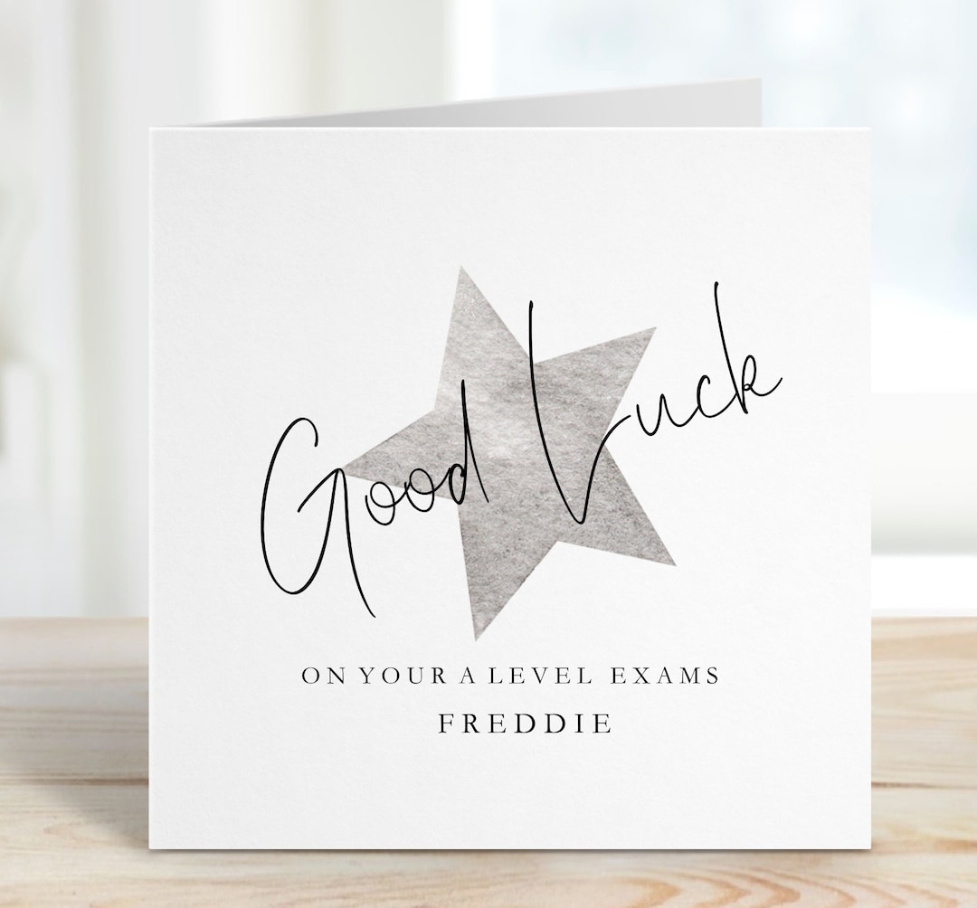 Good Luck in Your A Level Exams Personalised Card, Simple Good Luck ...
