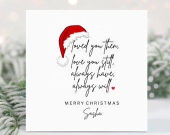 Personalised Girlfriend Fiancee Wife Christmas Card, Romantic Love Poem Christmas Card, Girlfriend at Christmas