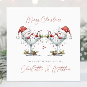 Personalised Merry Christmas To A Special Couple Card, Funny Christmas Card for a Special Couple,  Champagne Snowman
