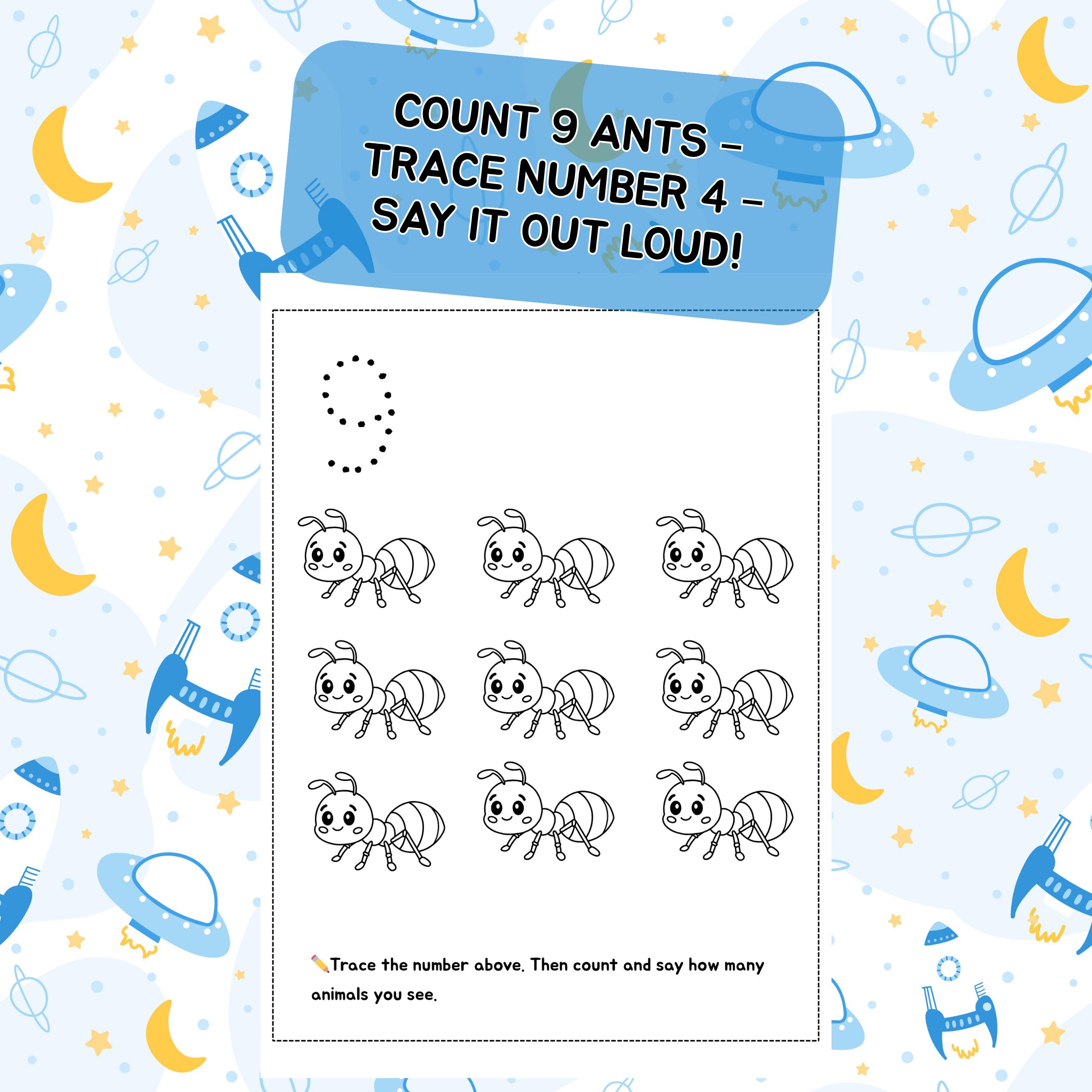 Fun Number Tracing Worksheets for Preschool and Kindergarten, 10 Pages ...