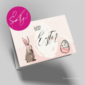 SALE | Moderne Osterkarte (Klappkarte) | Happy Easter | Premium-Karton | Inkl. Umschlag | Große Karte (115mm x 170mm)