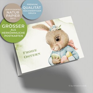 Leuke paaskaart (vouwkaart) | Schattig babykonijntje met paaseieren | Premium karton | Incl. hoes | Grote kaart (115 mm x 170 mm)
