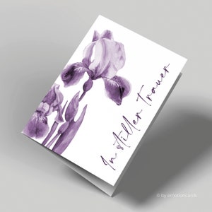Carte de deuil élégante (carte pliée) | Carte de condoléances | Carton premium de haute qualité | Avec enveloppe | Toucher agréable (115 x 170 mm)
