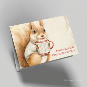 Leuke kerstkaart (vouwkaart) | eekhoorn | Hoogwaardig premiumkarton | Incl. hoes | Aangenaam gevoel (115 mm x 170 mm)