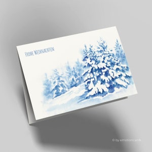 Stijlvolle kerstkaart (vouwkaart) | winterbos | Hoogwaardig premiumkarton | Incl. hoes | Aangenaam gevoel (115 mm x 170 mm)