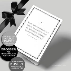 Elegante biglietto di condoglianze (biglietto pieghevole) | Biglietto di condoglianze | con cornice | Cartone di alta qualità | Incluso busta | Carta grande (115 mm x 170 mm)