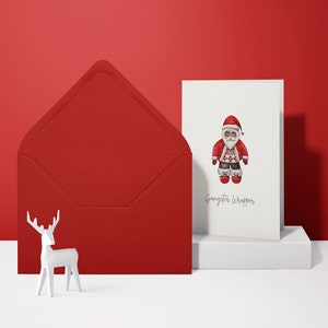 Tarjeta de Navidad divertida (tarjeta doblada) | Papá Noel | Cartón premium de alta calidad | Incluye sobre | Sensación agradable (115 mm x 170 mm)