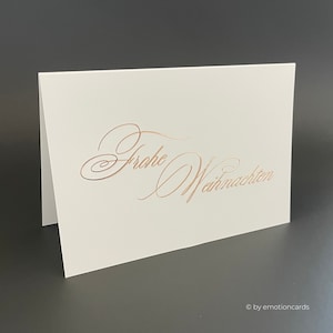 Elegante biglietto di Natale (biglietto pieghevole) | Natale | lamina calda | Cartone premium di alta qualità | Con busta | Piacevole al tatto (115 mm x 170 mm)