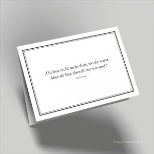 Carte de condoléances élégante (carte pliante) | Carte de condoléances | avec cadre | Carton de qualité supérieure | Incl. enveloppe | Grande carte (170 mm x 115 mm)