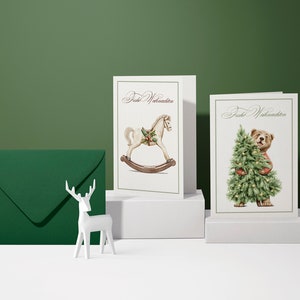 4er-Set Liebevolle Weihnachtskarten (Klappkarte) | Hochwertiger Premium-Karton | Inkl. Umschlag | Angenehme Haptik (115mm x 170mm)