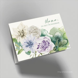 Belle carte de fête des mères (carte pliante) | Maman, tu es merveilleuse | Carton de qualité supérieure | Enveloppe incluse | Grande carte (115 mm x 170 mm)