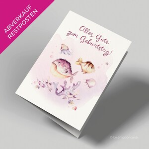 Biglietto d'auguri | Biglietto di auguri di compleanno | Sott'acqua | Pesce palla e pesce | Buon compleanno | Con busta | Biglietto pieghevole