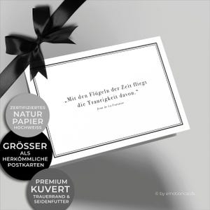Carte de condoléances élégante (carte pliante) | Carte de condoléances | avec cadre | Carton de qualité supérieure | Incl. enveloppe | Grande carte (170 mm x 115 mm)