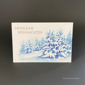 Edle Weihnachtskarte (Klappkarte) | Winterwald | Heißfolie | Hochwertiger Premium-Karton | Inkl. Umschlag | Angenehme Haptik (115mm x 170mm)