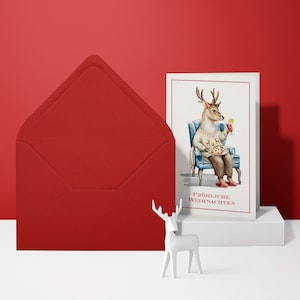 Juego de 6 lindas tarjetas navideñas (tarjeta plegada) | Cartón premium de alta calidad | Incluye sobre | Sensación agradable (115 mm x 170 mm)