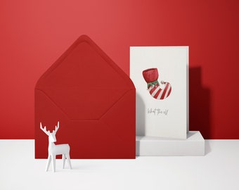 Carte de Noël amusante (carte pliée) | Qu'est-ce que l'Elfe | Carton premium de haute qualité | Avec enveloppe | Toucher agréable (115 mm x 170 mm)