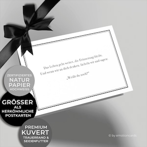 Carte de condoléances élégante (carte pliante) | Carte de condoléances | avec cadre | Carton de qualité supérieure | Incl. enveloppe | Grande carte (170 mm x 115 mm)