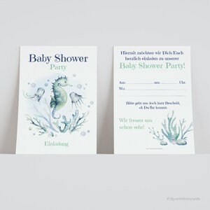 5x/10x tarjetas de invitación para la fiesta del baby shower | baby shower para niños | Cartón de primera calidad | Mapa grande (115 mm x 170 mm)