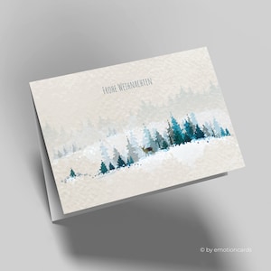 Stilvolle Weihnachtskarte (Klappkarte) | Winterlandschaft | Hochwertiger Premium-Karton | Inkl. Umschlag | Angenehme Haptik (115mm x 170mm)