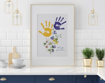 Handprint Gift for Kids | Creative Gift | Do It Yourself | DIY | Mother's Day | Crafts | Wildflowers | Finger Painting