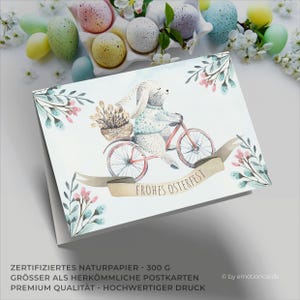 Leuke paaskaart (vouwkaart) | Paashaas op de fiets | Premium karton | Incl. hoes | Grote kaart (115 mm x 170 mm)