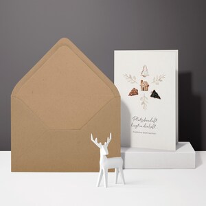 Elegante kerstkaart (gevouwen kaart) | Koekjesgeur | Hoogwaardig premium karton | Inclusief envelop | Aangenaam gevoel (115 mm x 170 mm)