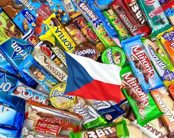 Mega BIG Christmas Gift, mystery food box Czech Slovak Sweets Candies, delicious european snacks, wafers, biscuits and chocolates, 40+ pcs