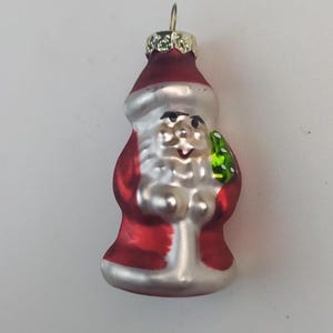 Old Czechoslovak Christmas tree decoration, Vintage glass Santa Christmas ornament, Hand Painted Christmas Tree Ornament, Czech republic