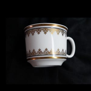 Gold Porcelain TeaCup or Coffee Mug, Epiag (Loket) Vintage porcelain Mug from Czechoslovakia 1940, Retro dishes Home decor, Collectible Mugs