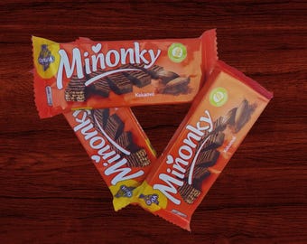 3 pcs of traditional Czechoslovak Czech Sweets, dark chocolate Miňonky Wafers, biscuits cookies, Bohemia Food Box, Best Christmas Gift