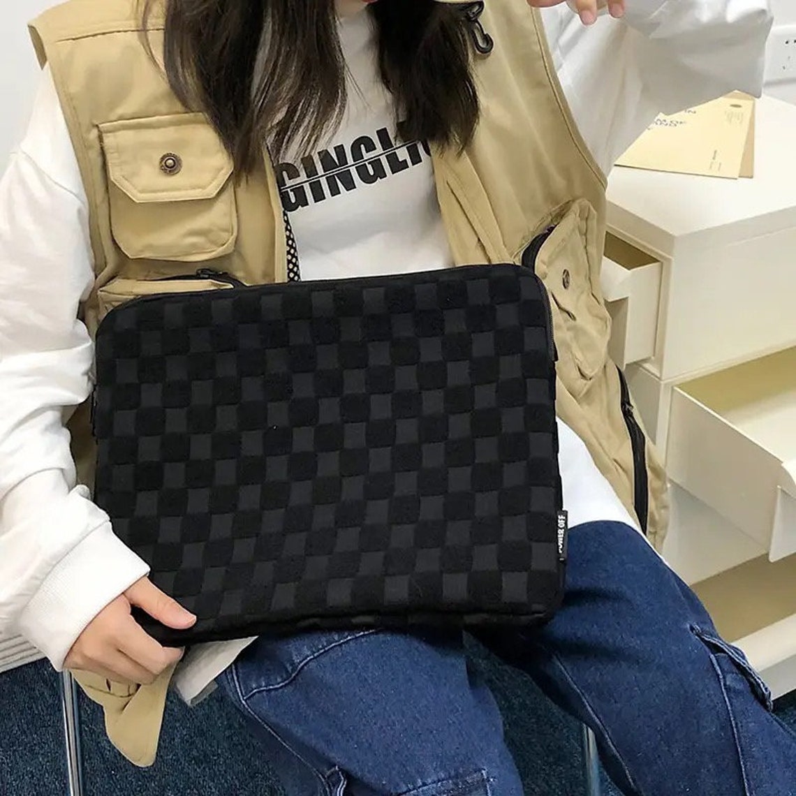 New Checkerboard Laptop Case Aesthetic Laptop Case Macbook Etsy